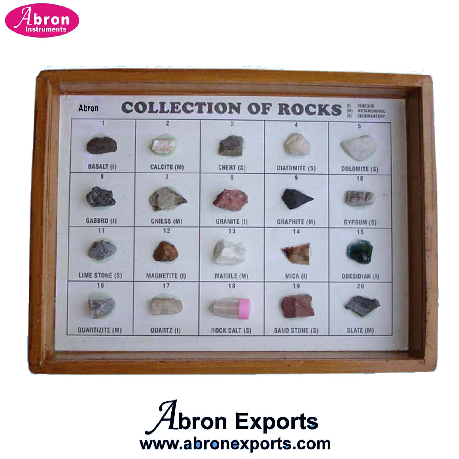 Collection set of 30 Minerals set display card box